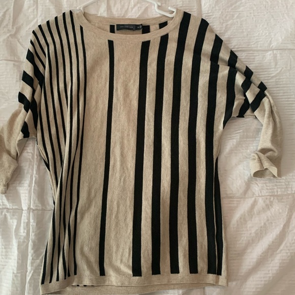 Thin striped sweater cream and black - Picture 1 of 1